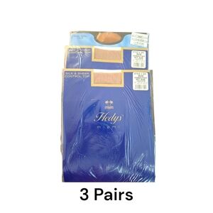 NEW - Hedy's Miami Silk & Sheer Control Top Pantyhose - 3  Pairs